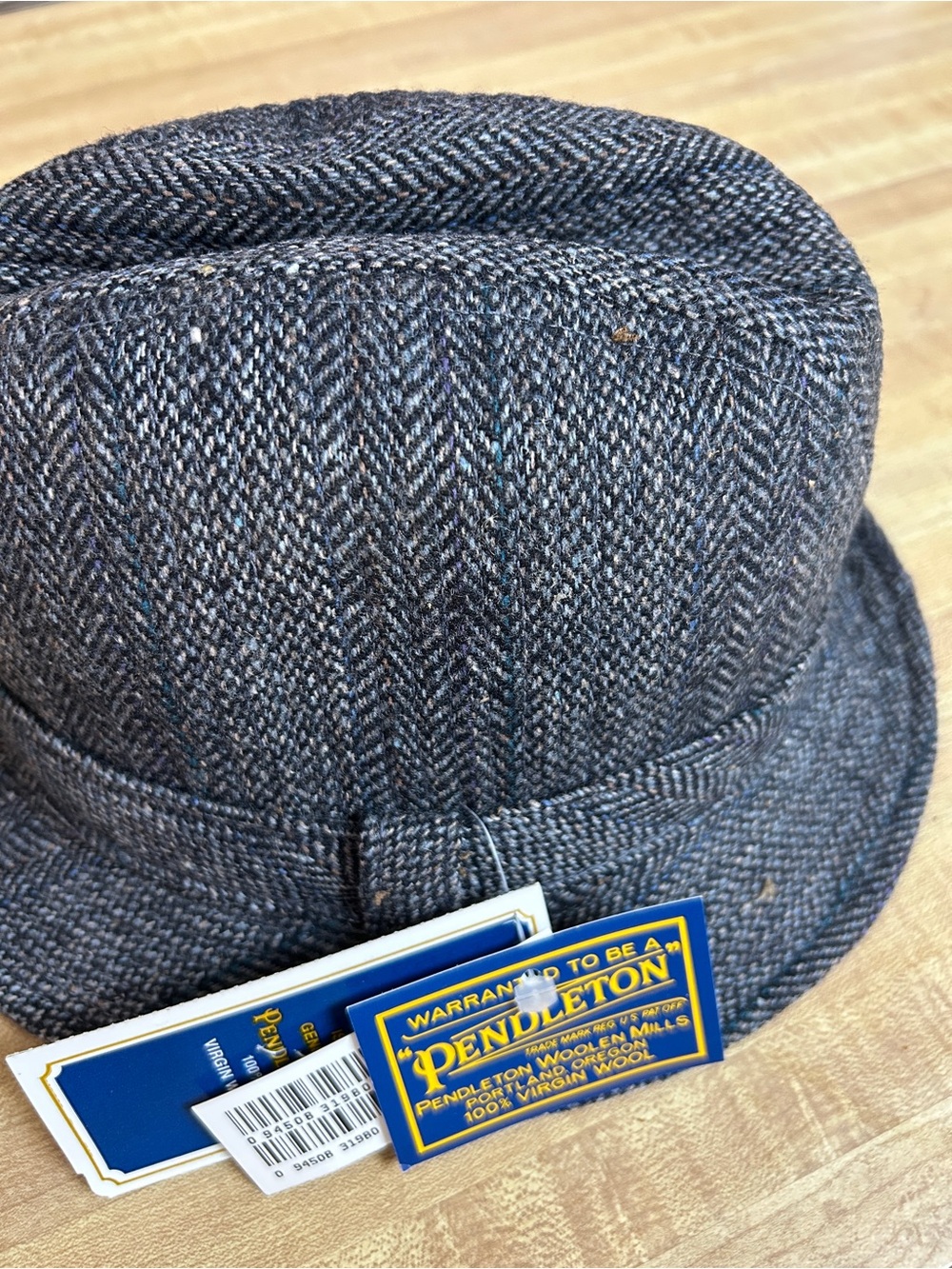 Vintage Pendleton Men's Tweed Hat- Gray Multicolor NWT Size Medium - Picture 1 of 8